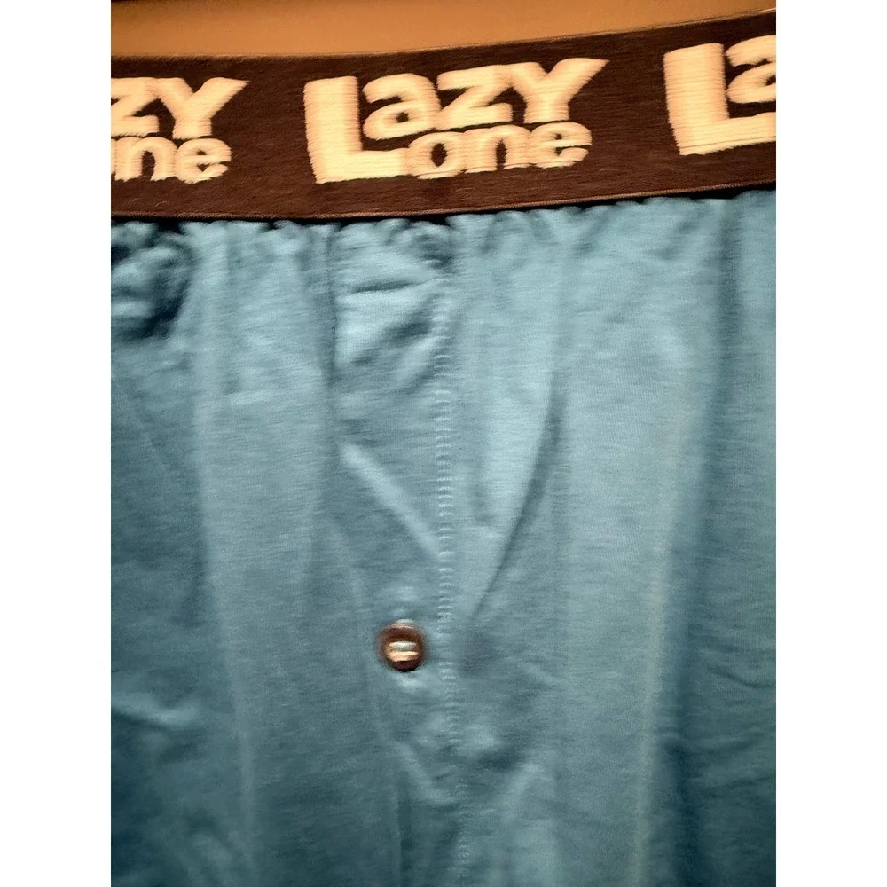 Lazy One Boxer Bacon Wind Teal Men's Medium Cotton Sleepwear Loungewear - Picture 2 of 7